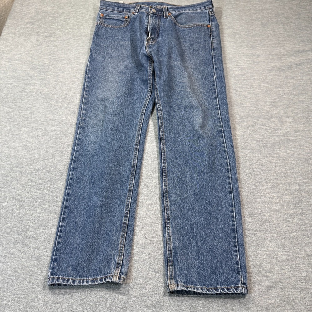 VTG Levis 505 Jeans Mens 34x30 Blue Regular Straight Y2K Dark Wash Mid Rise